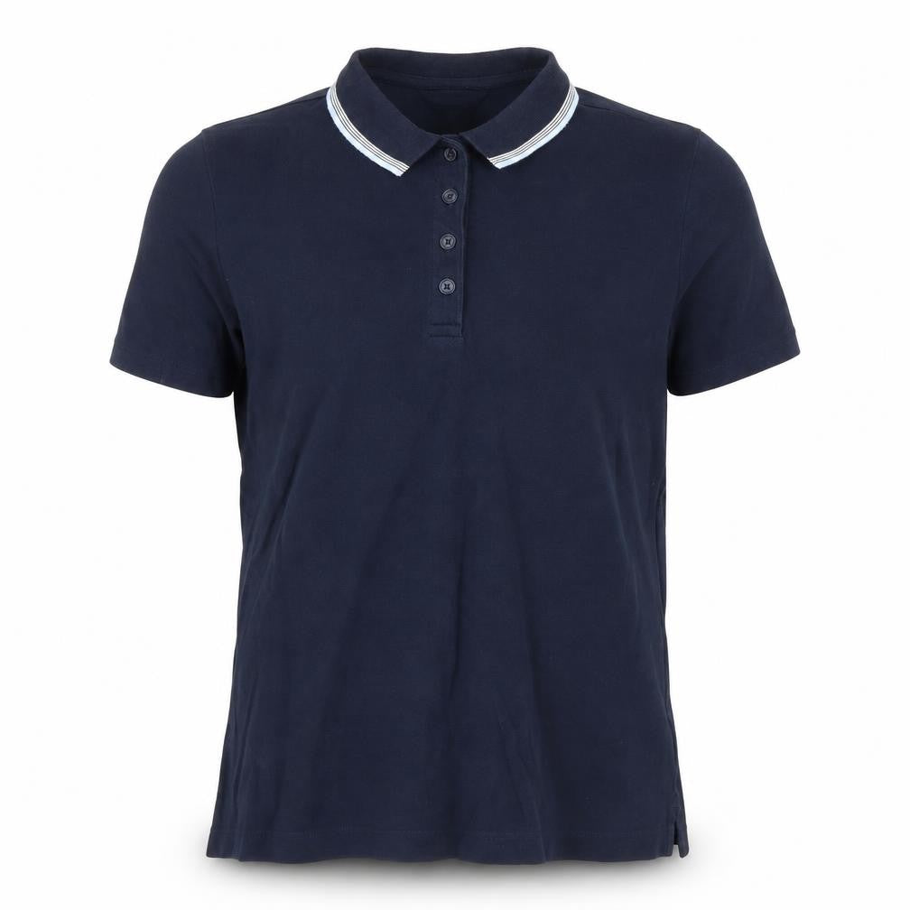 Lands End Mens Blue Cotton Polo Size S Collared Button