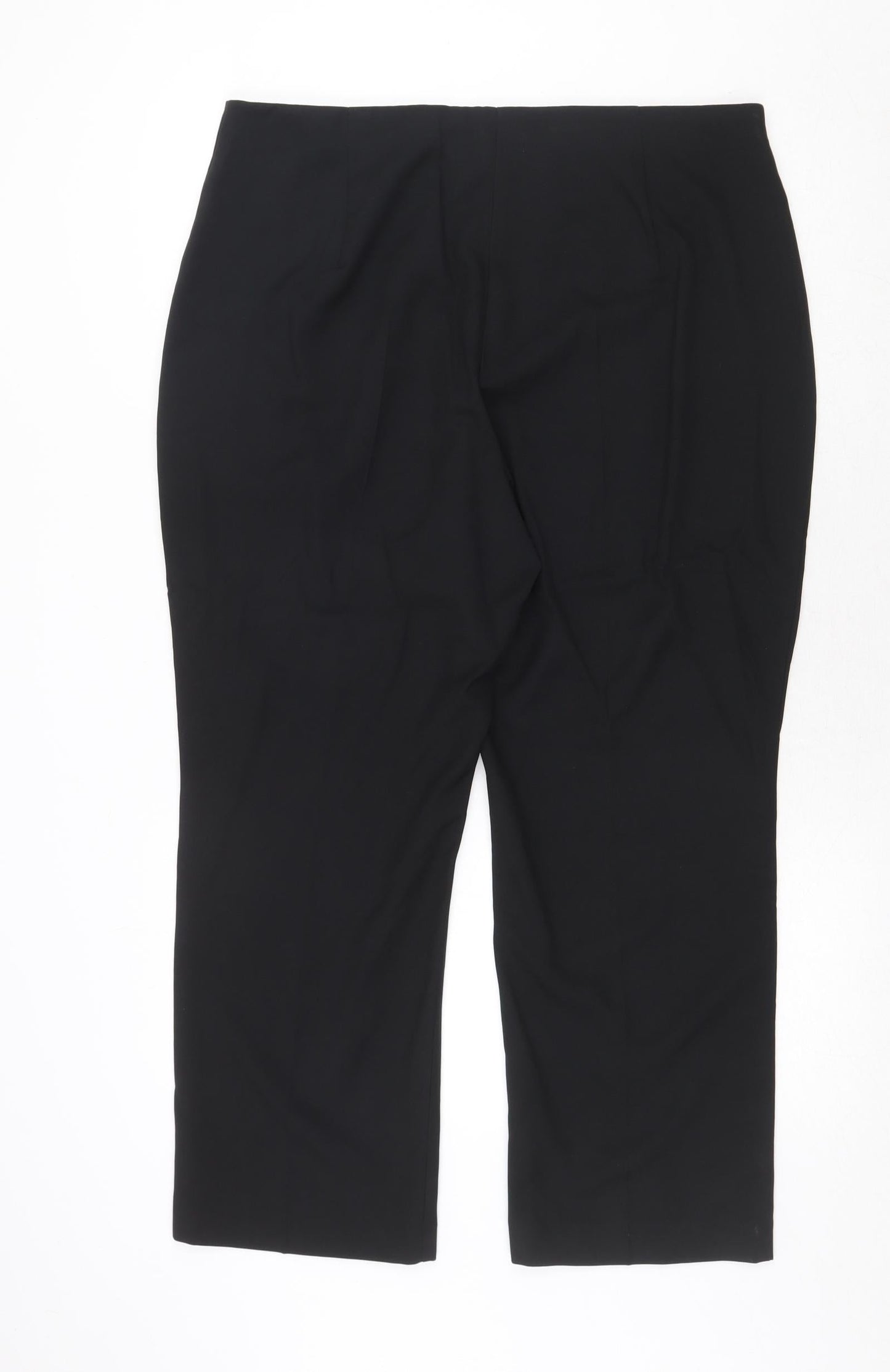 Marks and Spencer Womens Black Polyester Trousers Size 18 Regular Zip
