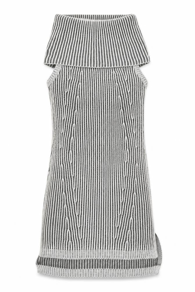 Urban Bliss Womens Grey Striped Acrylic A-Line Size 8 Roll Neck Pullover