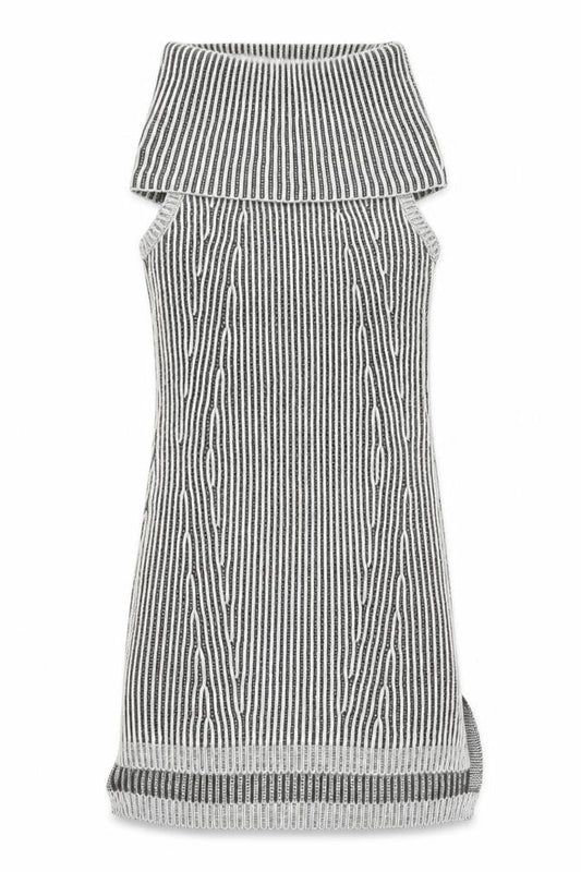 Urban Bliss Womens Grey Striped Acrylic A-Line Size 8 Roll Neck Pullover