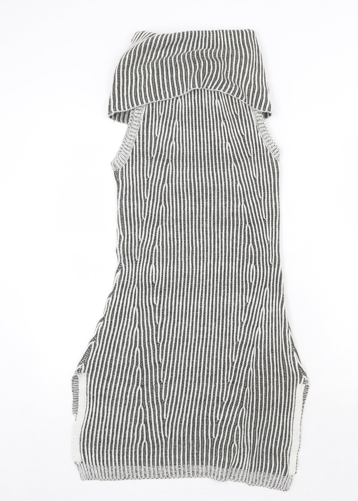 Urban Bliss Womens Grey Striped Acrylic A-Line Size 8 Roll Neck Pullover