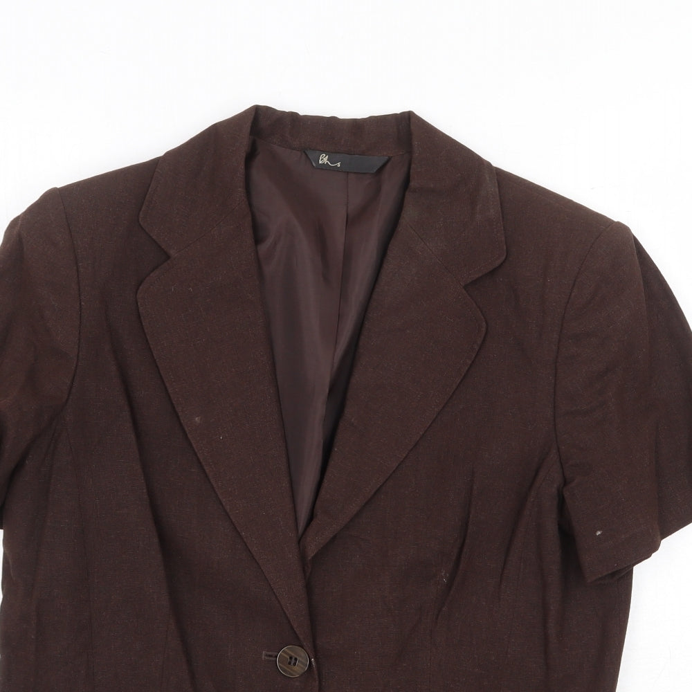 BHS Womens Brown Jacket Blazer Size 12 Button