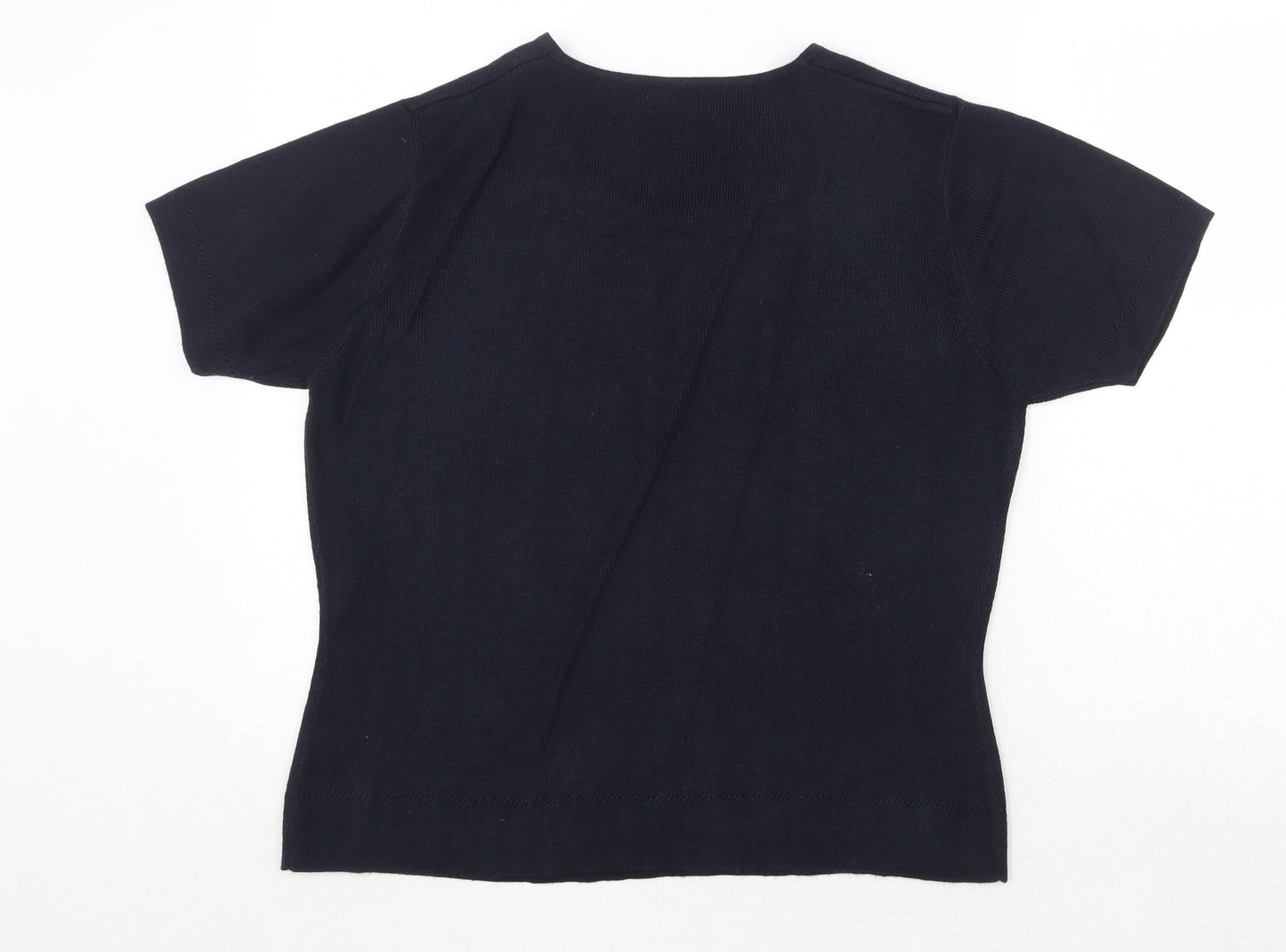 Berketex Womens Blue Round Neck Acrylic Pullover Jumper Size 14