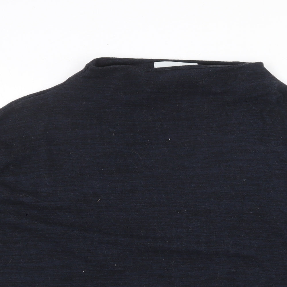 Just Womens Blue High Neck Polyester Pullover Jumper Size S