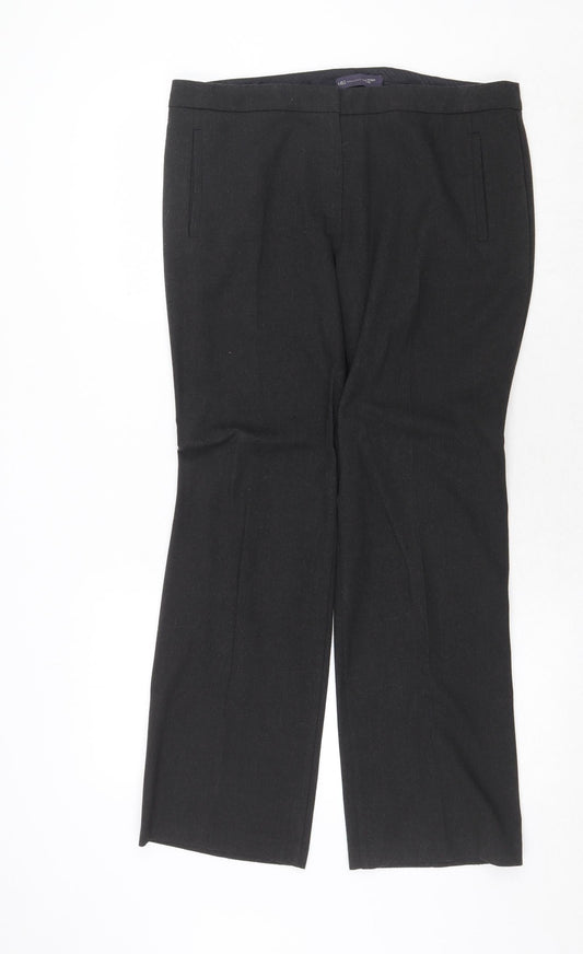 Marks and Spencer Womens Grey Polyester Dress Pants Trousers Size 14 Regular Zip