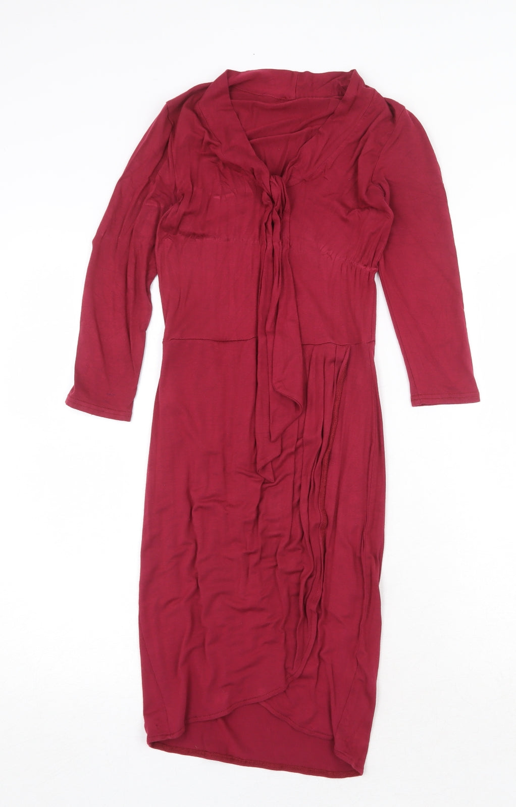 ASOS Womens Red Viscose A-Line Size 6 V-Neck Pullover