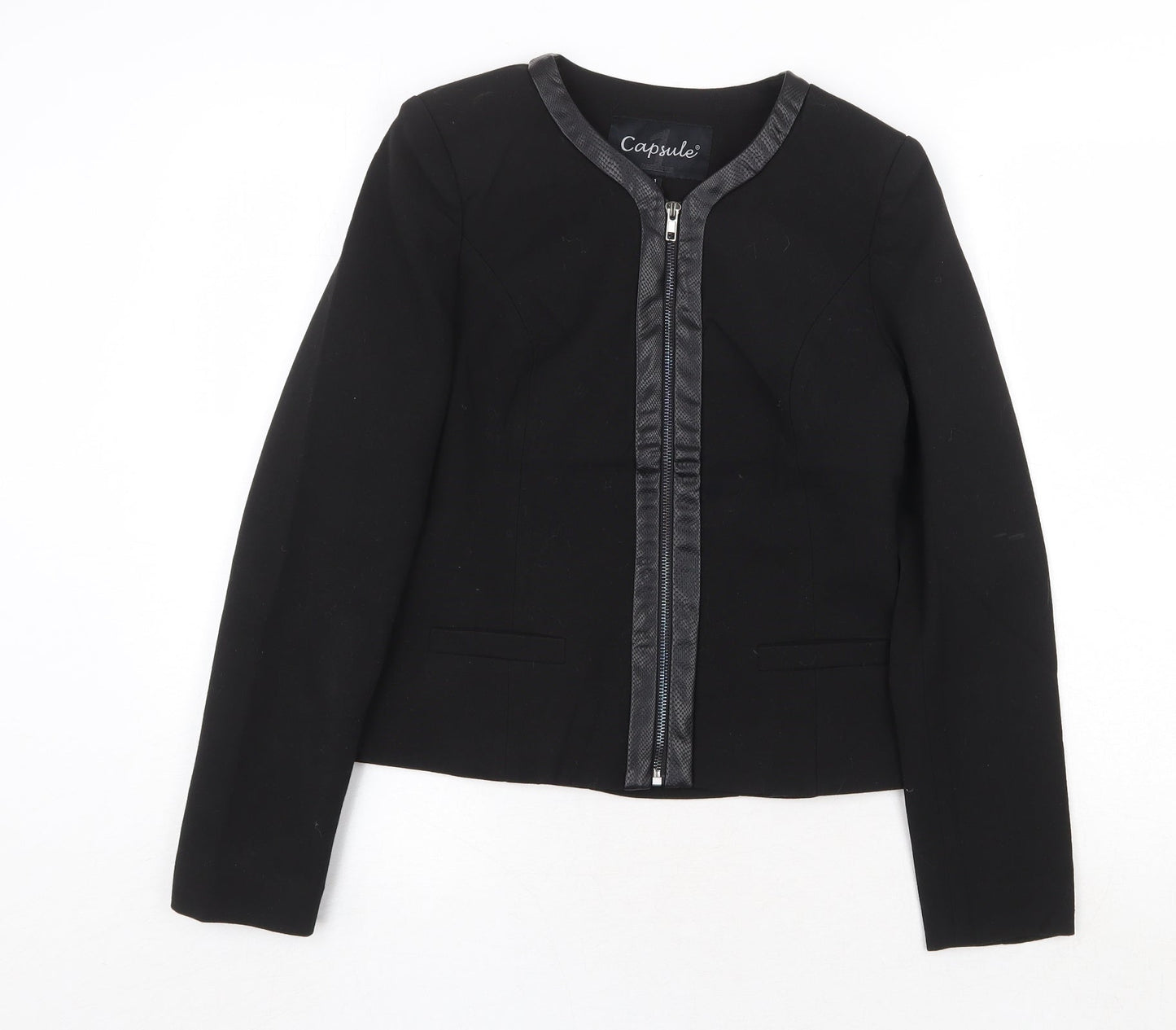 Capsule Womens Black Jacket Size S Zip