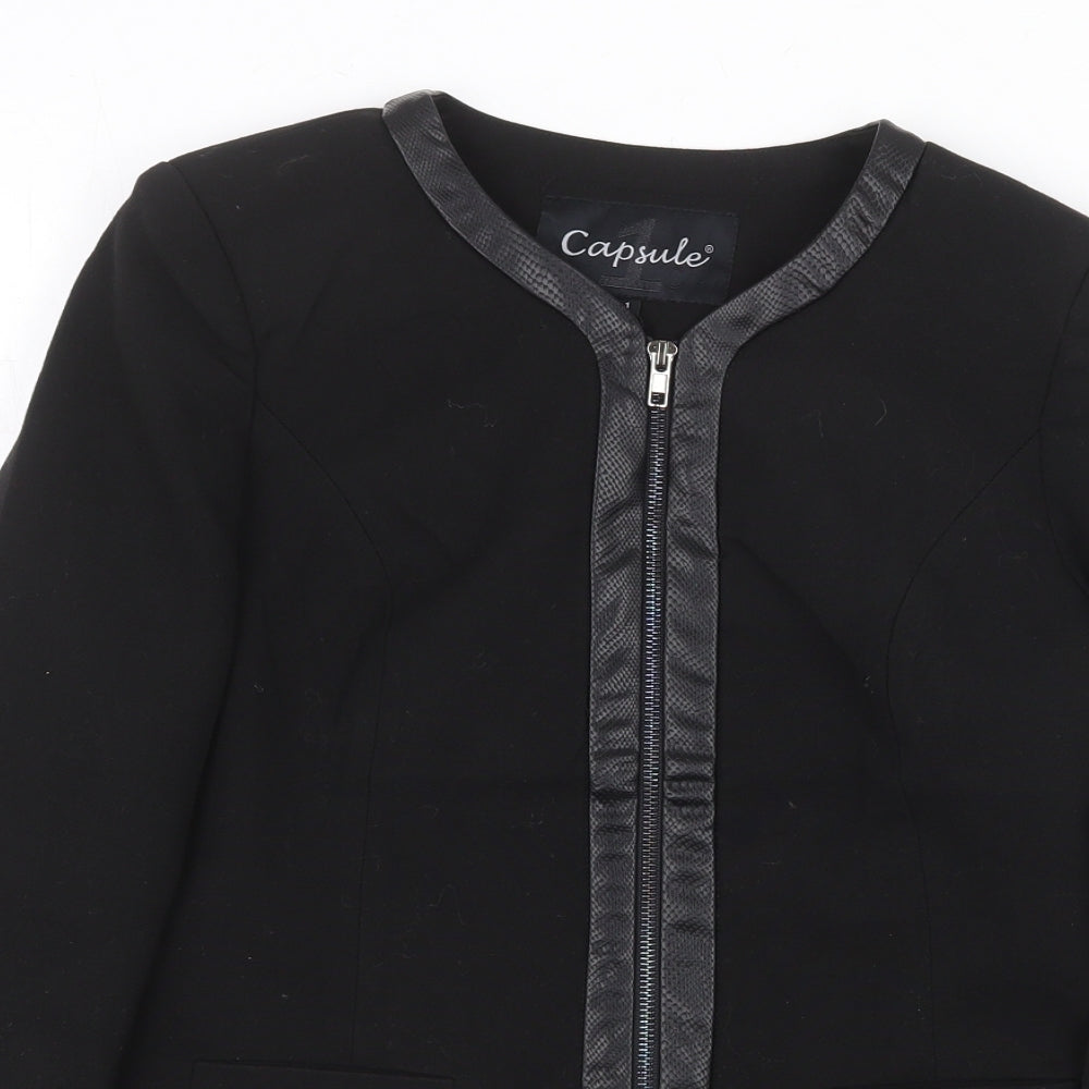 Capsule Womens Black Jacket Size S Zip
