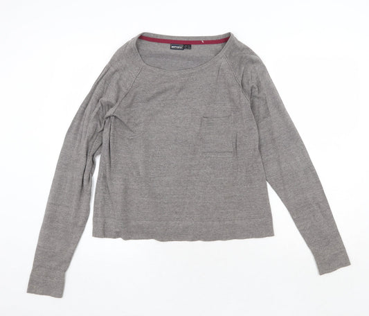 ESMARA Womens Grey Round Neck Cotton Pullover Jumper Size 10