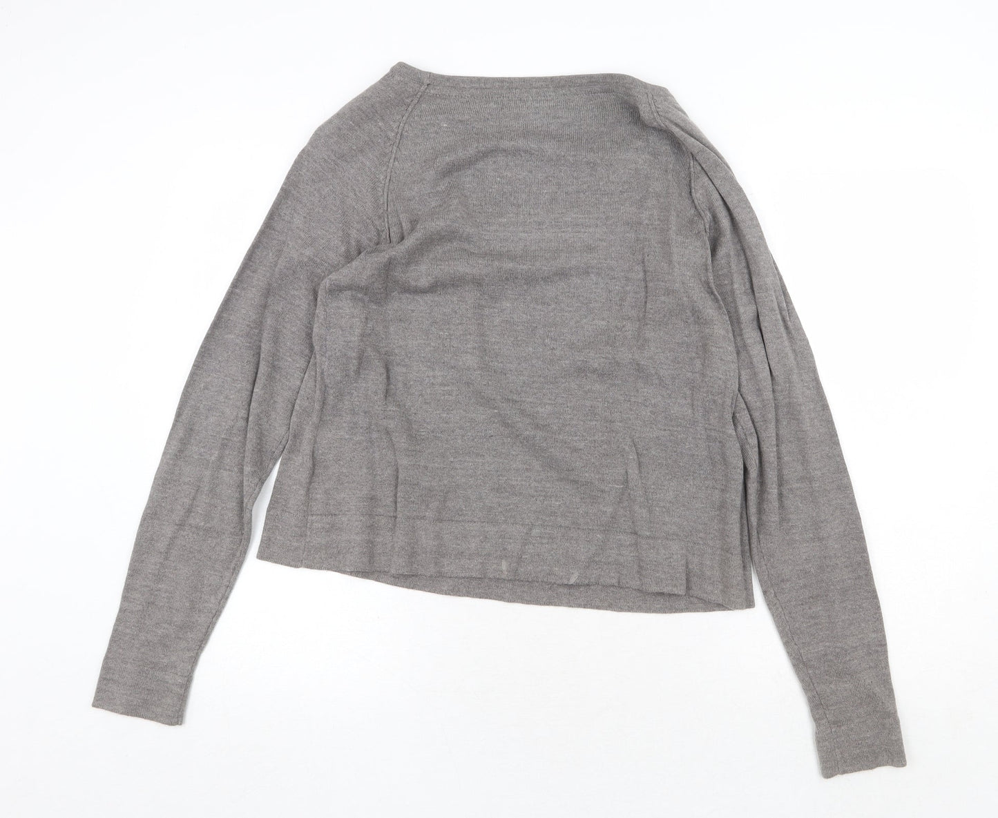 ESMARA Womens Grey Round Neck Cotton Pullover Jumper Size 10