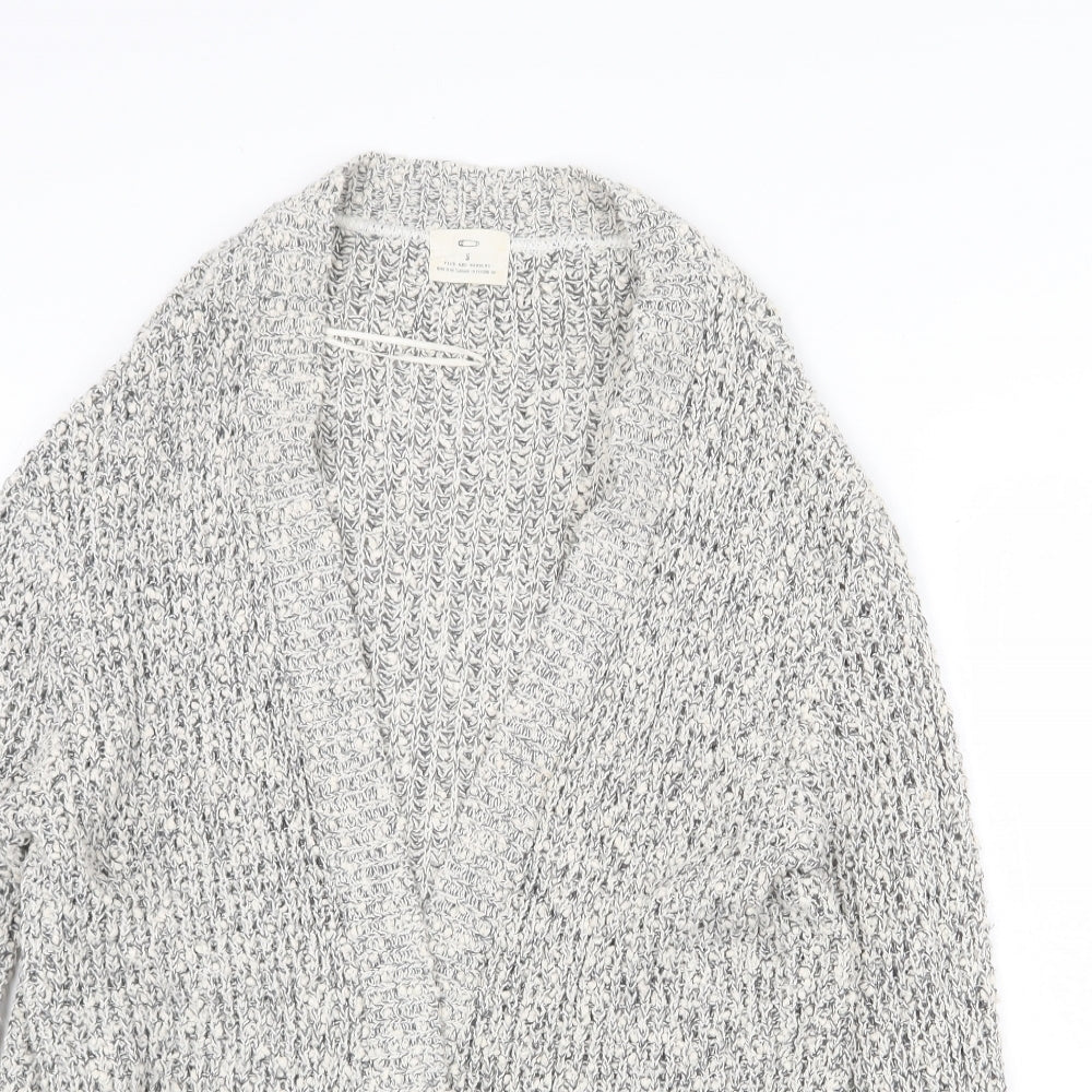 H&M Womens Grey V-Neck Acrylic Cardigan Jumper Size S