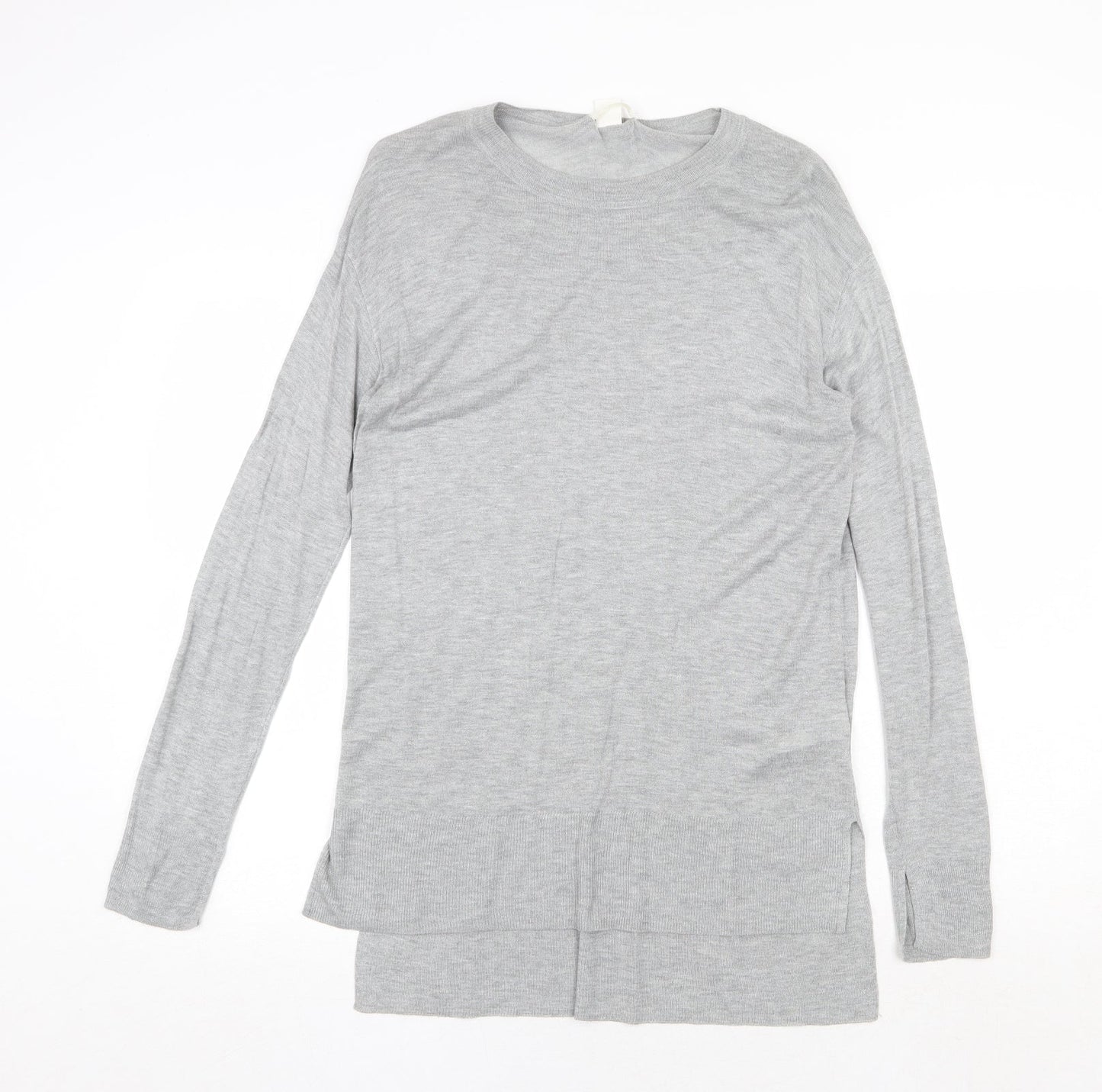 H&M Womens Grey Crew Neck Acrylic Pullover Jumper Size S