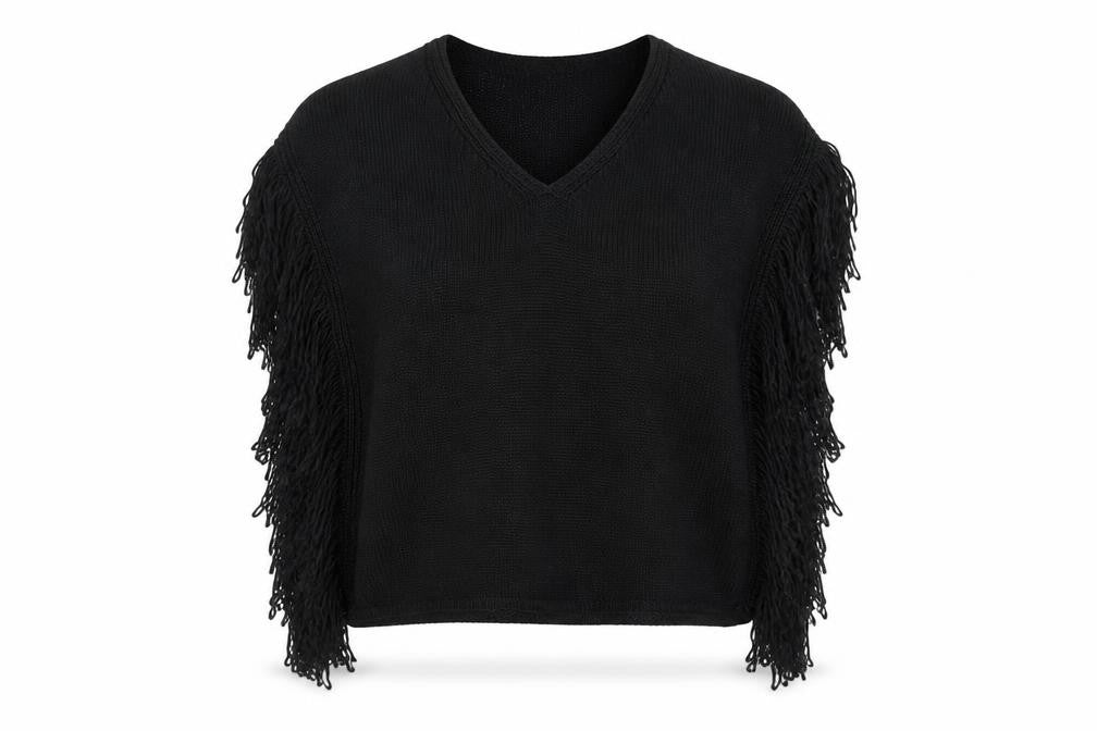Marks & Spencer Womens Black V-Neck Acrylic Pullover Jumper Size 10