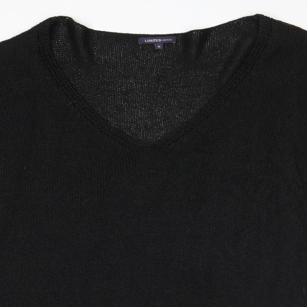 Marks and Spencer Womens Black V-Neck Acrylic Pullover Jumper Size 10