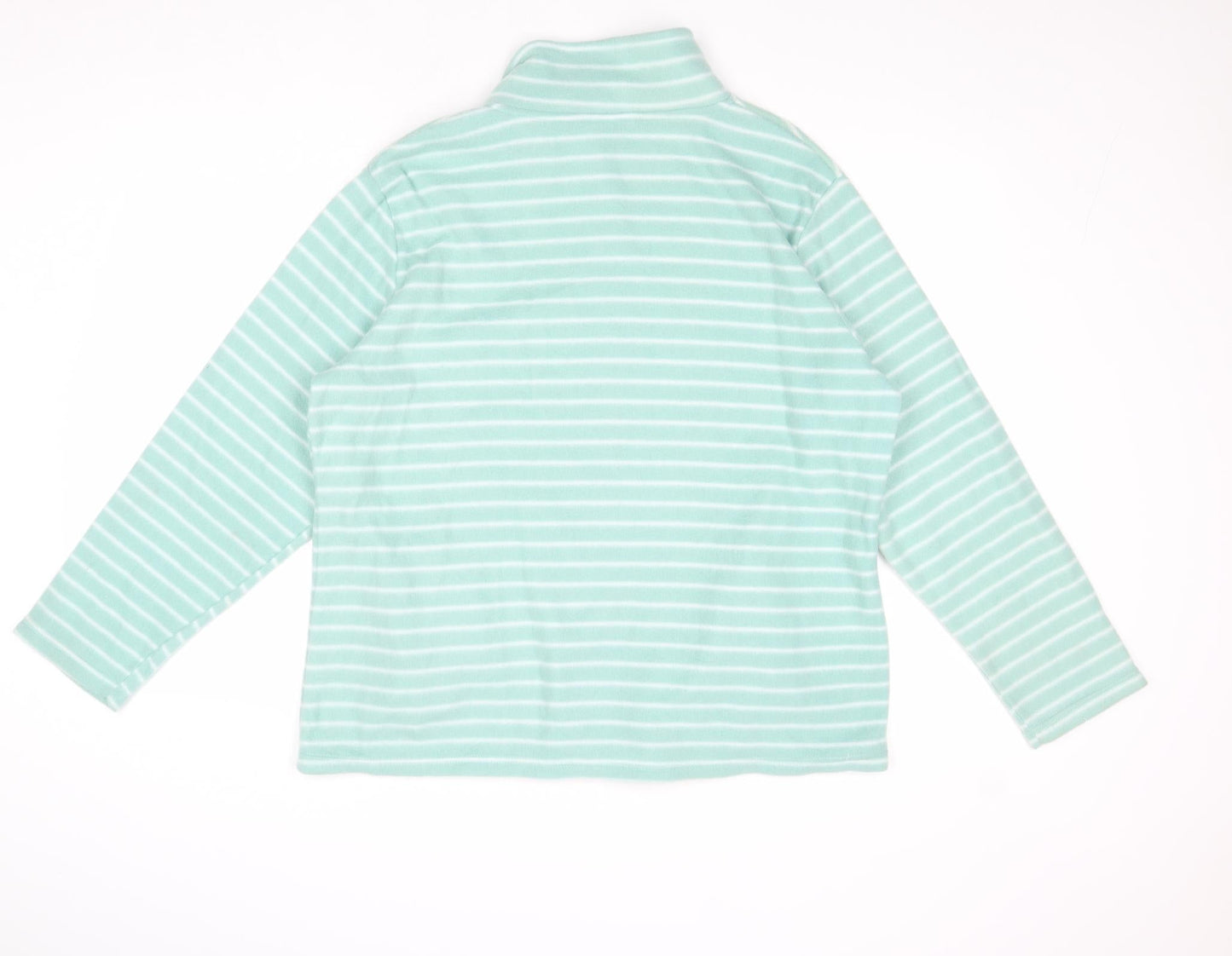 Anne De Lancay Womens Green Striped Jacket Size L Zip