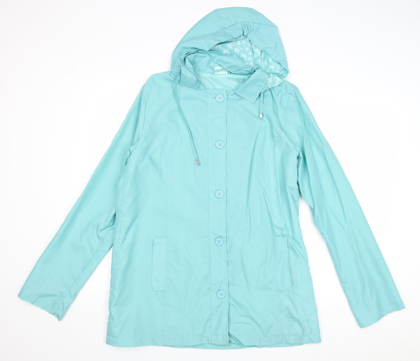 Anne De Lancay Womens Blue Jacket Size 10 Buckle