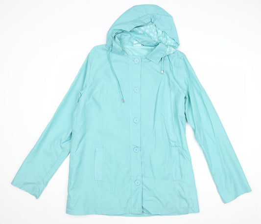 Anne De Lancay Womens Blue Jacket Size 10 Buckle