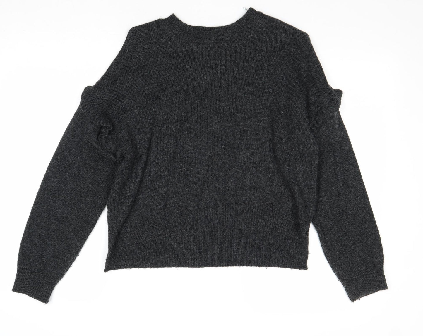 Cooperative Womens Grey Round Neck Acrylic Pullover Jumper Size XS