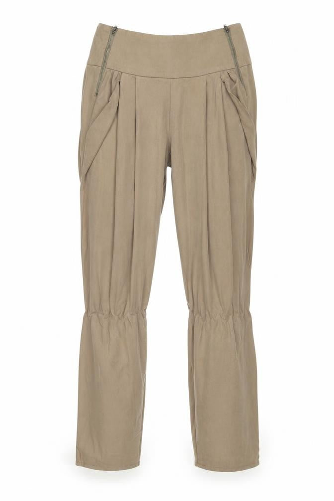 Topshop Womens Brown Lyocell Trousers Size 8 Regular Zip