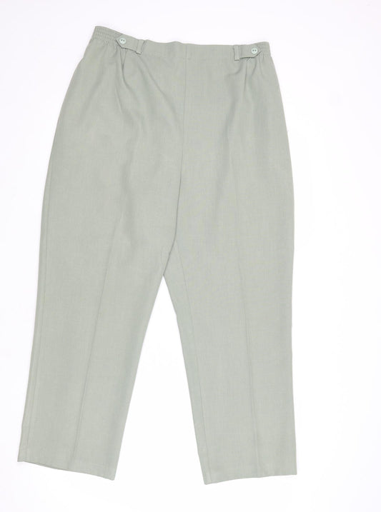 BHS Womens Green Polyester Carrot Trousers Size 14 Regular