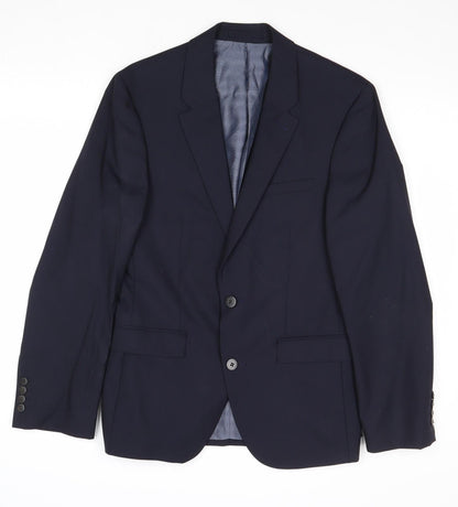 Autograph Mens Blue Wool Jacket Suit Jacket Size 36 Regular