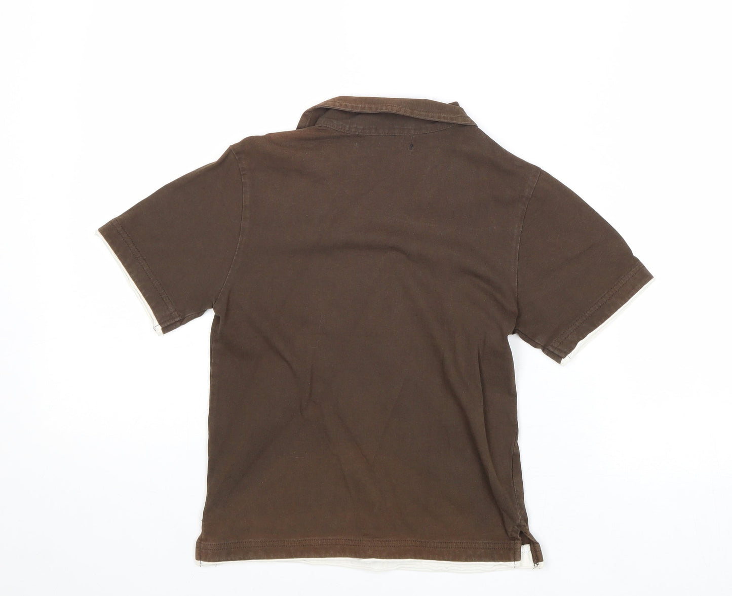 Blue Base Boys Brown Cotton Basic Polo Size 5 Years Collared Pullover