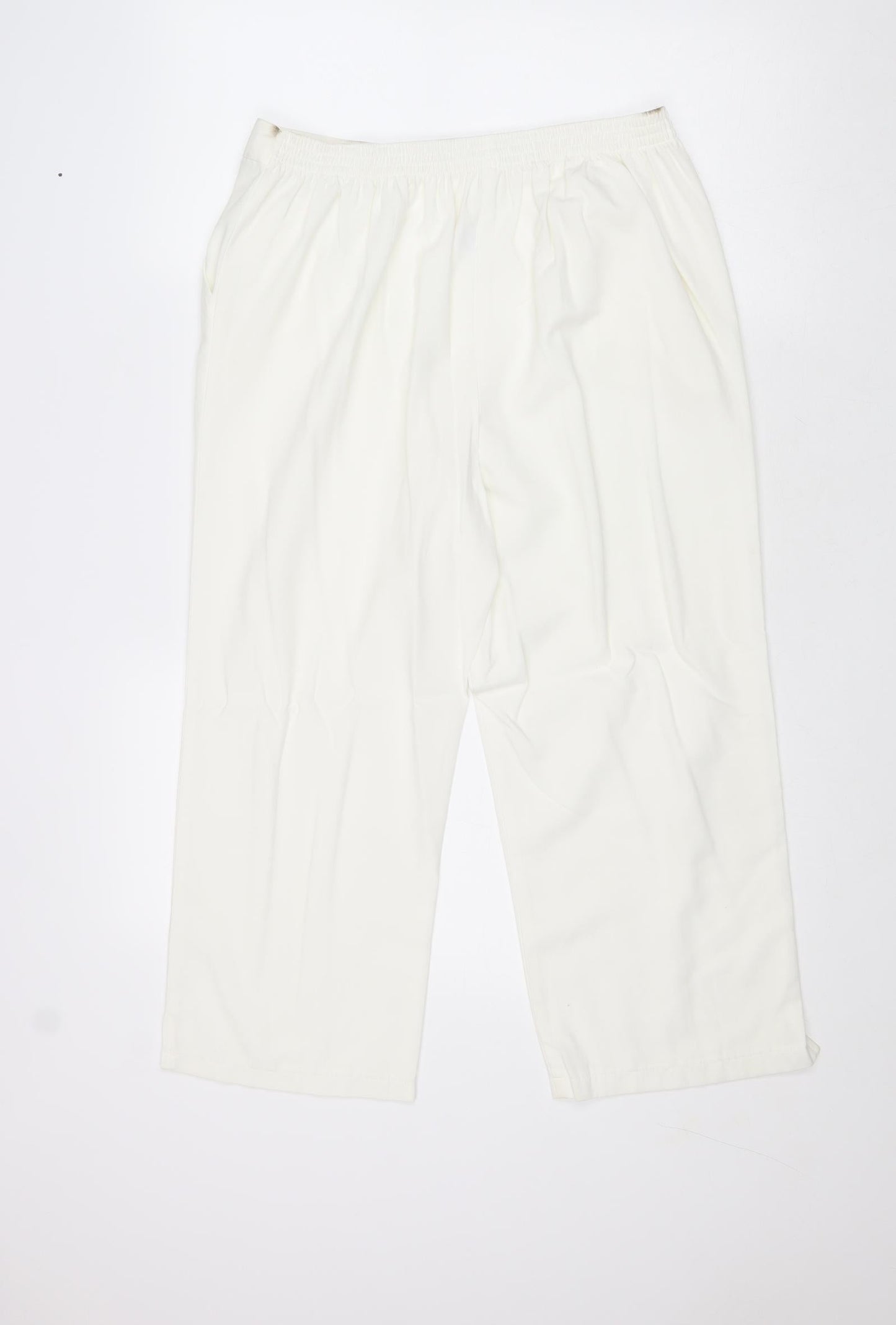 Agenda Womens White Polyester Trousers Size 14 Regular