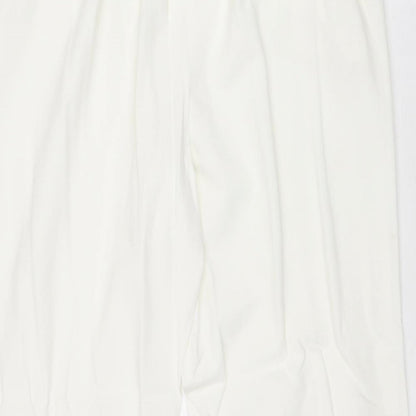 Agenda Womens White Polyester Trousers Size 14 Regular