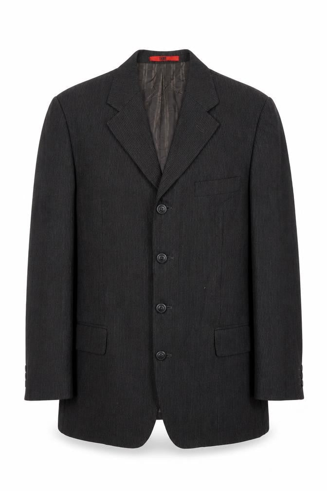 River Island Mens Black Striped Wool Jacket Suit Jacket Size 40 Regular