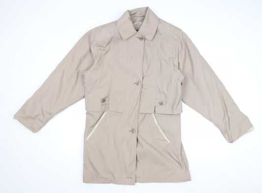 David Barry Womens Beige Jacket Size 10 Button