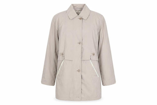 David Barry Womens Beige Jacket Size 10 Button