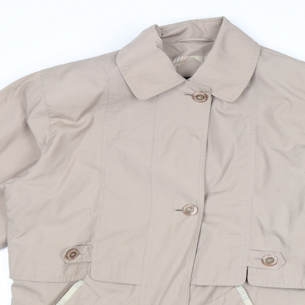 David Barry Womens Beige Jacket Size 10 Button