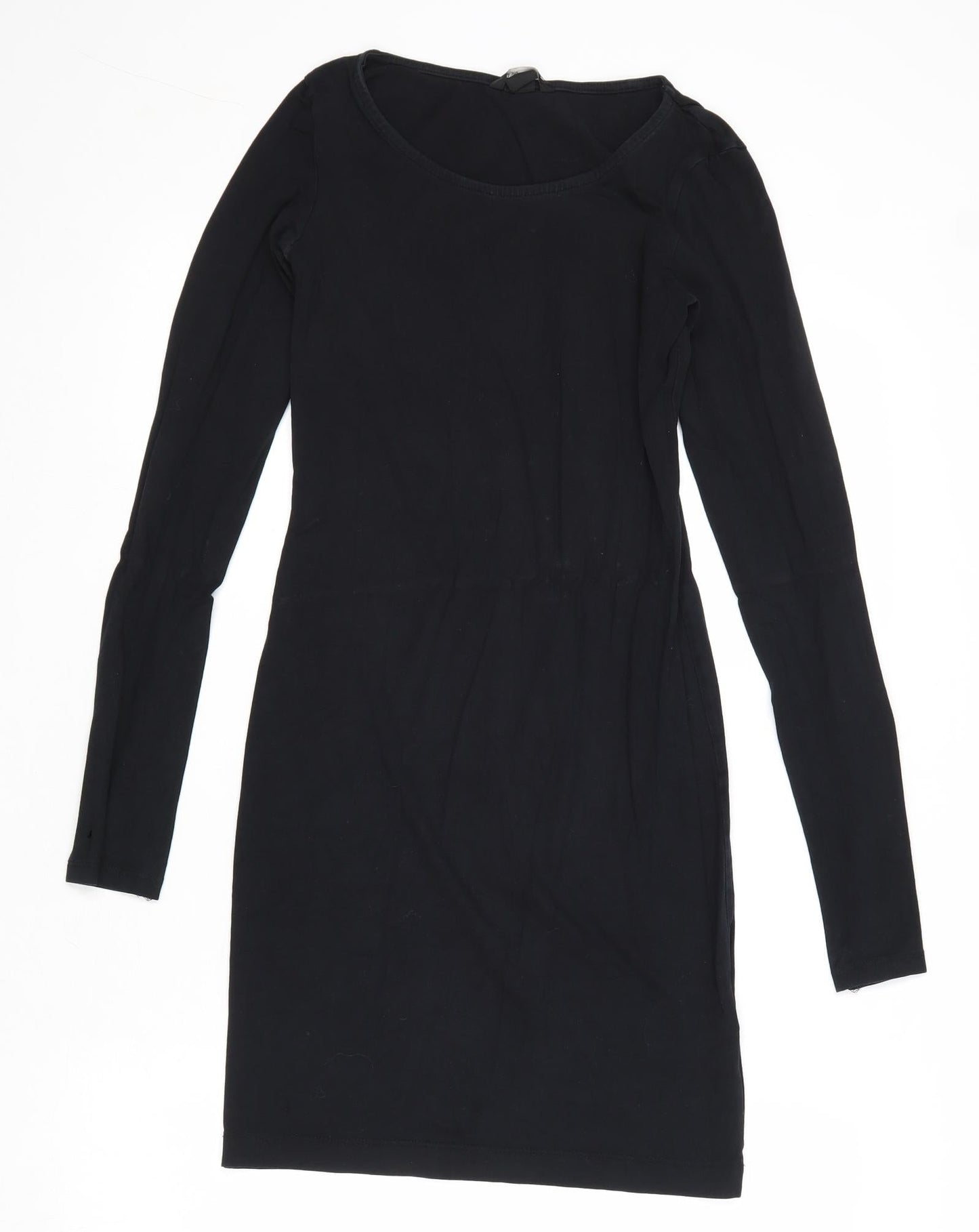 H&M Womens Black Cotton A-Line Size XS Round Neck Pullover