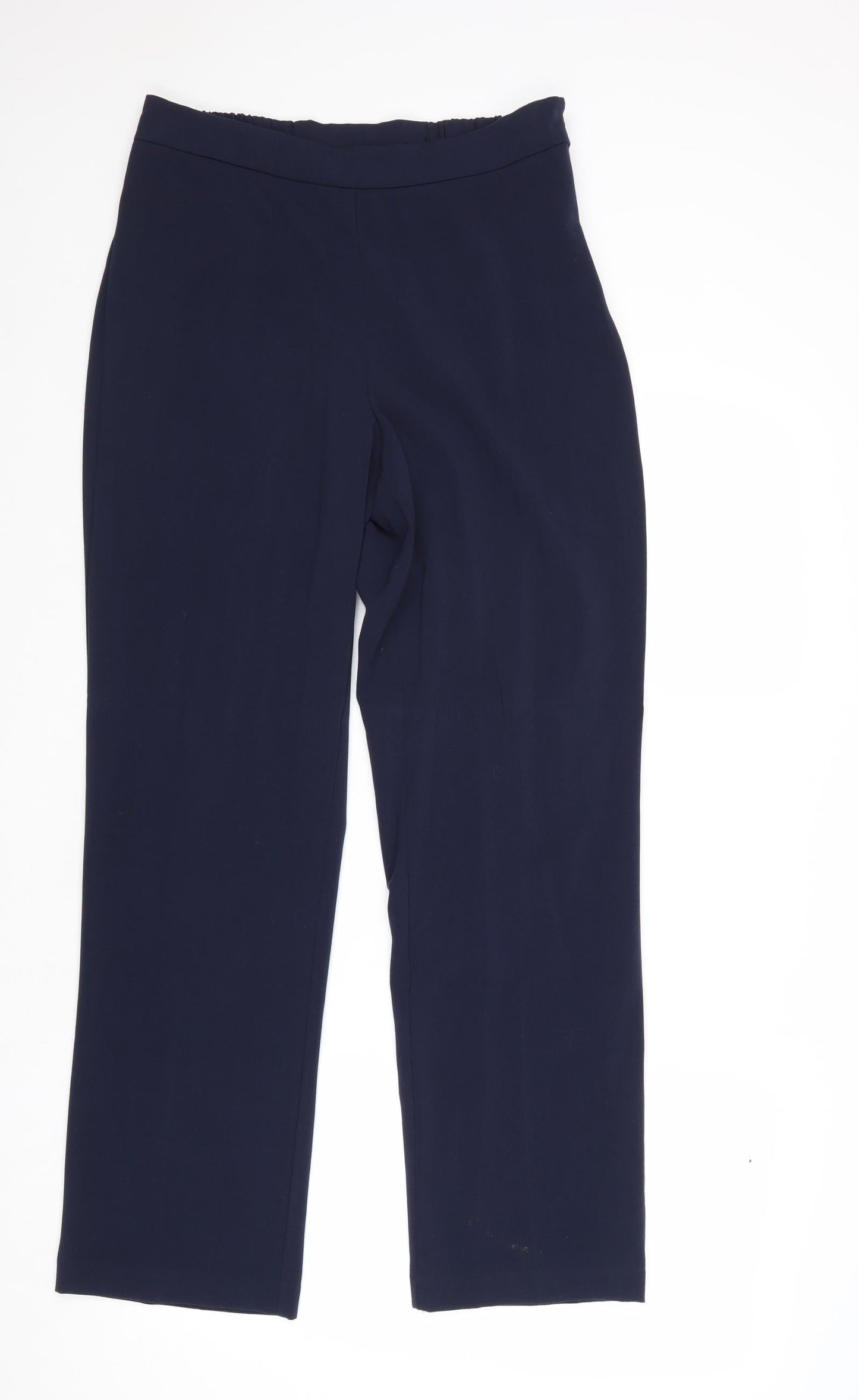 EWM Womens Blue Polyester Trousers Size 12 Regular Zip