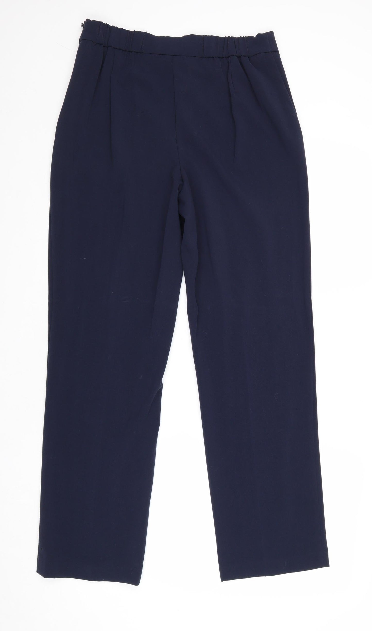 EWM Womens Blue Polyester Trousers Size 12 Regular Zip
