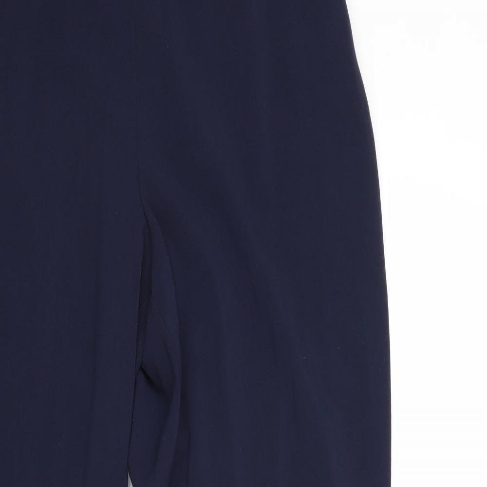 EWM Womens Blue Polyester Trousers Size 12 Regular Zip