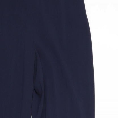 EWM Womens Blue Polyester Trousers Size 12 Regular Zip