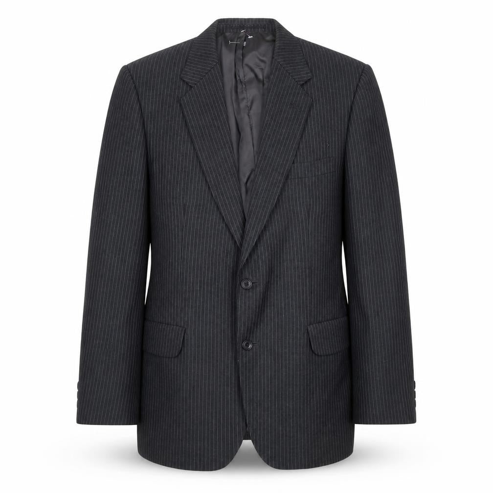 Cooper Mckenzie Mens Grey Striped Wool Jacket Suit Jacket Size 36 Regular