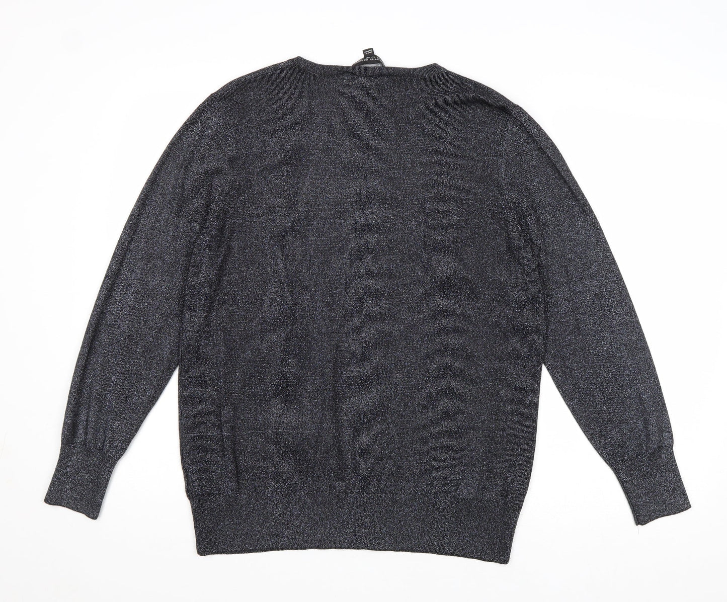 Dorothy Perkins Womens Silver Round Neck Viscose Pullover Jumper Size 18