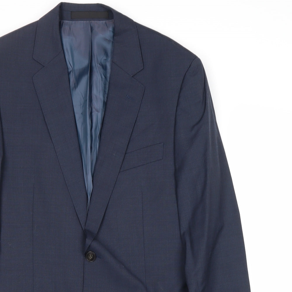 Linea Mens Blue Wool Jacket Suit Jacket Size 38 Regular