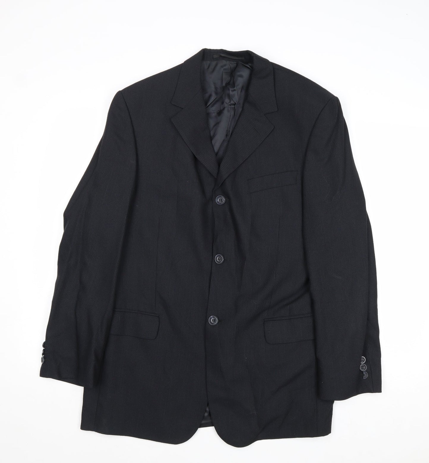 Tom English Mens Black Wool Jacket Suit Jacket Size 40 Regular