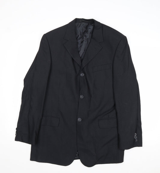 Tom English Mens Black Wool Jacket Suit Jacket Size 40 Regular