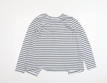 Nocozo Womens Black Round Neck Striped Polyester Pullover Jumper Size 10