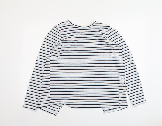Nocozo Womens Black Round Neck Striped Polyester Pullover Jumper Size 10