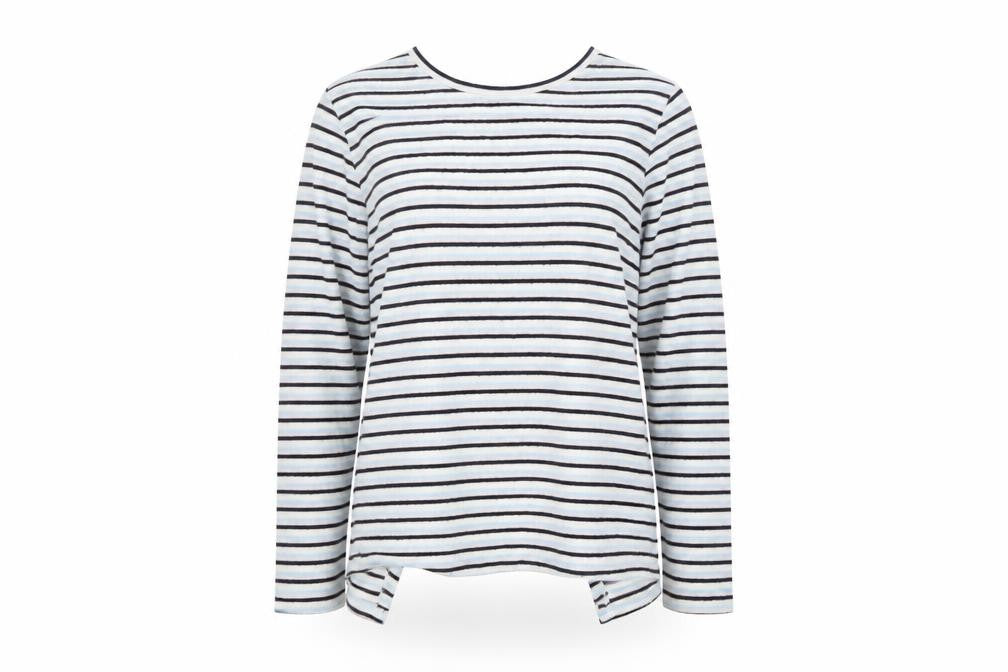 Nocozo Womens Black Round Neck Striped Polyester Pullover Jumper Size 10
