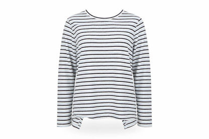 Nocozo Womens Black Round Neck Striped Polyester Pullover Jumper Size 10