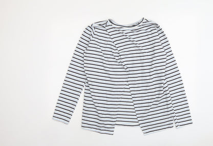 Nocozo Womens Black Round Neck Striped Polyester Pullover Jumper Size 10