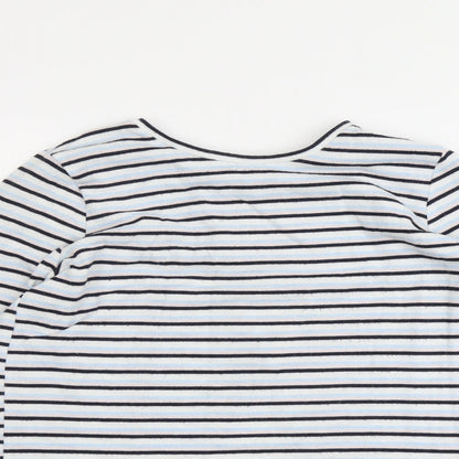 Nocozo Womens Black Round Neck Striped Polyester Pullover Jumper Size 10