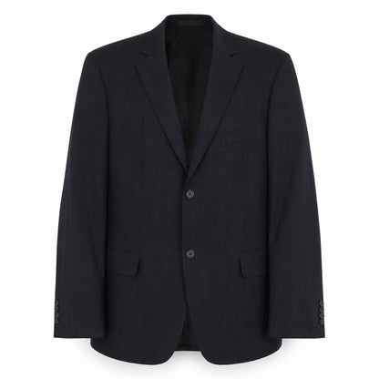 Escena Mens Black Striped Wool Jacket Suit Jacket Size L Regular