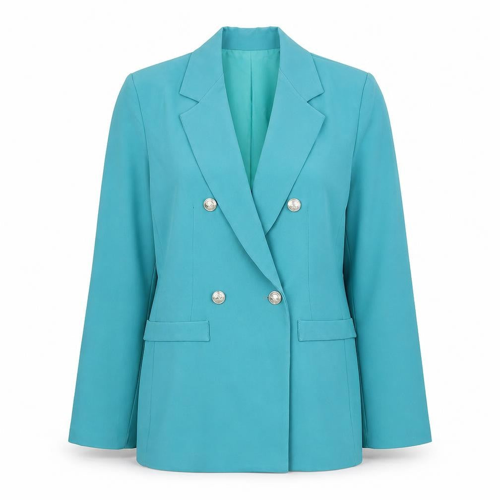 Boohoo Womens Blue Polyester Jacket Suit Jacket Size 8